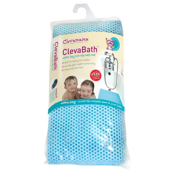 Set covoras antiderapant si genunchiera pentru baie bleu Clevamama - imagine 4