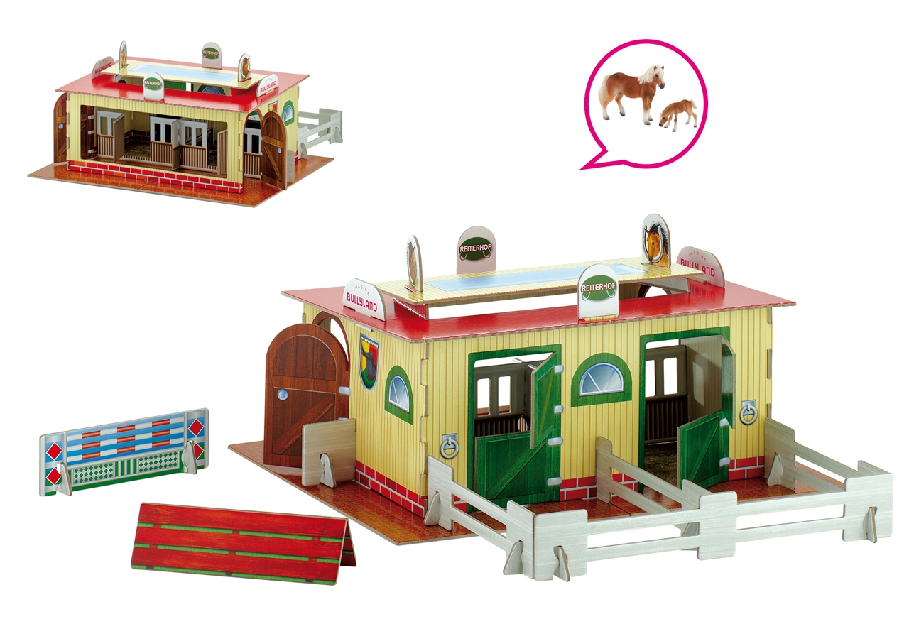 Set 1 Grajd de cai + 2 figurine cai incluse Bullyland