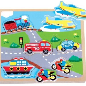 Puzzle transport cu sunete New Classic Toys