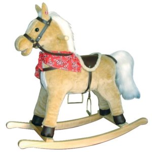 Calut de lemn, balansoar - maro deschis New Classic Toys