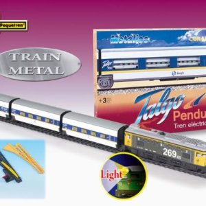 Trenulet electric calatori Talgo Pendular 200, cu macaz Pequetren