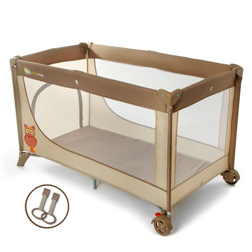Patut pliabil cu 1 nivel Joy Brown Kinderkraft - imagine 2