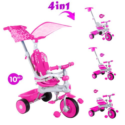 Baby Trike - Tricicleta Baby Trike 4 in 1 Deluxe Pink