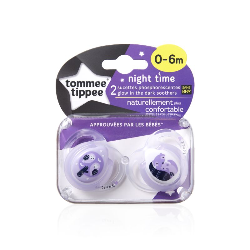 Tommee Tippee - Suzete Ortodontice de Noapte 0 - 6 Luni x 2 buc Tommee Tippee