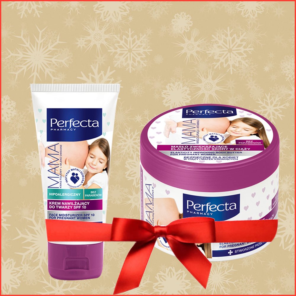 Pachet Promo Unt de corp pentru imbunatatirea elasticitatii pielii pentru femeile insarcinate 225 ml + Crema hidratanta pentru fata cu SPF 10 pentru femeile insarcinate 50 ml GRATUIT Perfecta MAMA