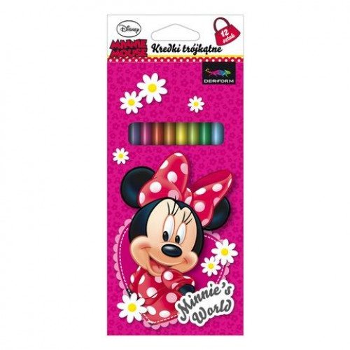 Set 12 creioane colorate Minnie Mouse Arsuna