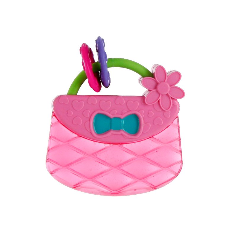 Bright Starts-9063-Posetuta Pretty in Pink Carry & Teethe Purse