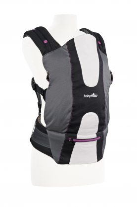 Babymoov-A057217-Marsupiu anatomic Grey/hibiscus