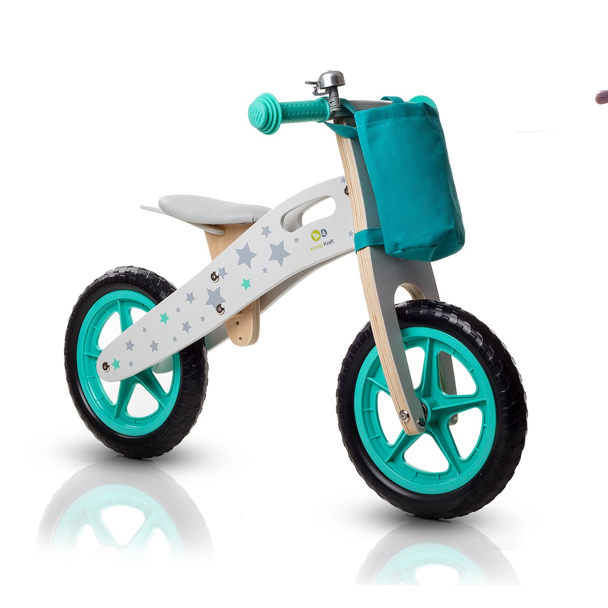Kinderkraft - Bicicleta din lemn fara pedale Runner Stars Deluxe