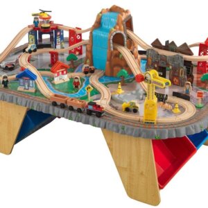 Trenulet din lemn Waterfall Junction si masa de joaca KidKraft
