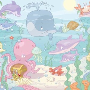 Tapet pentru Copii Baby Under the Sea Walltastic