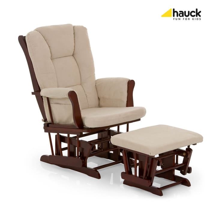 Fotoliu Glider Deluxe Walnut/Beige Hauck