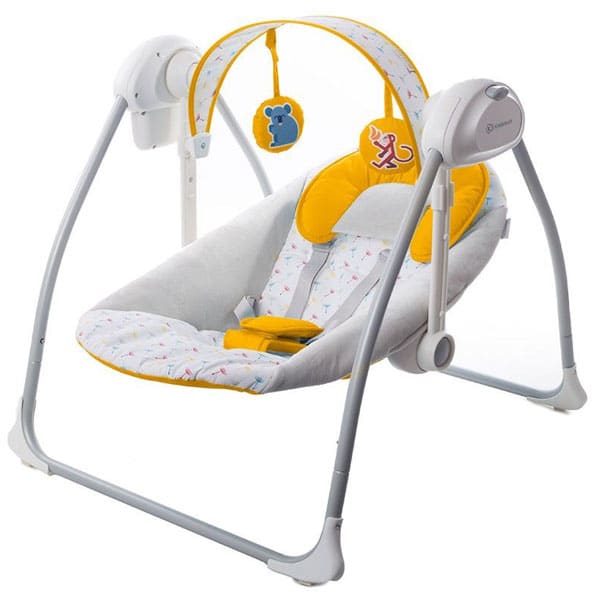 Leagan portabil 2 in 1 NANI YELLOW cu conectare la priza Kinderkraft