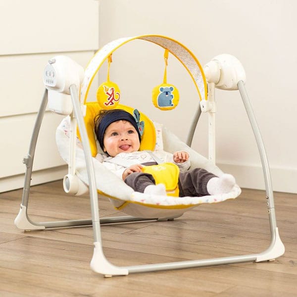Leagan portabil 2 in 1 NANI YELLOW cu conectare la priza Kinderkraft - imagine 4