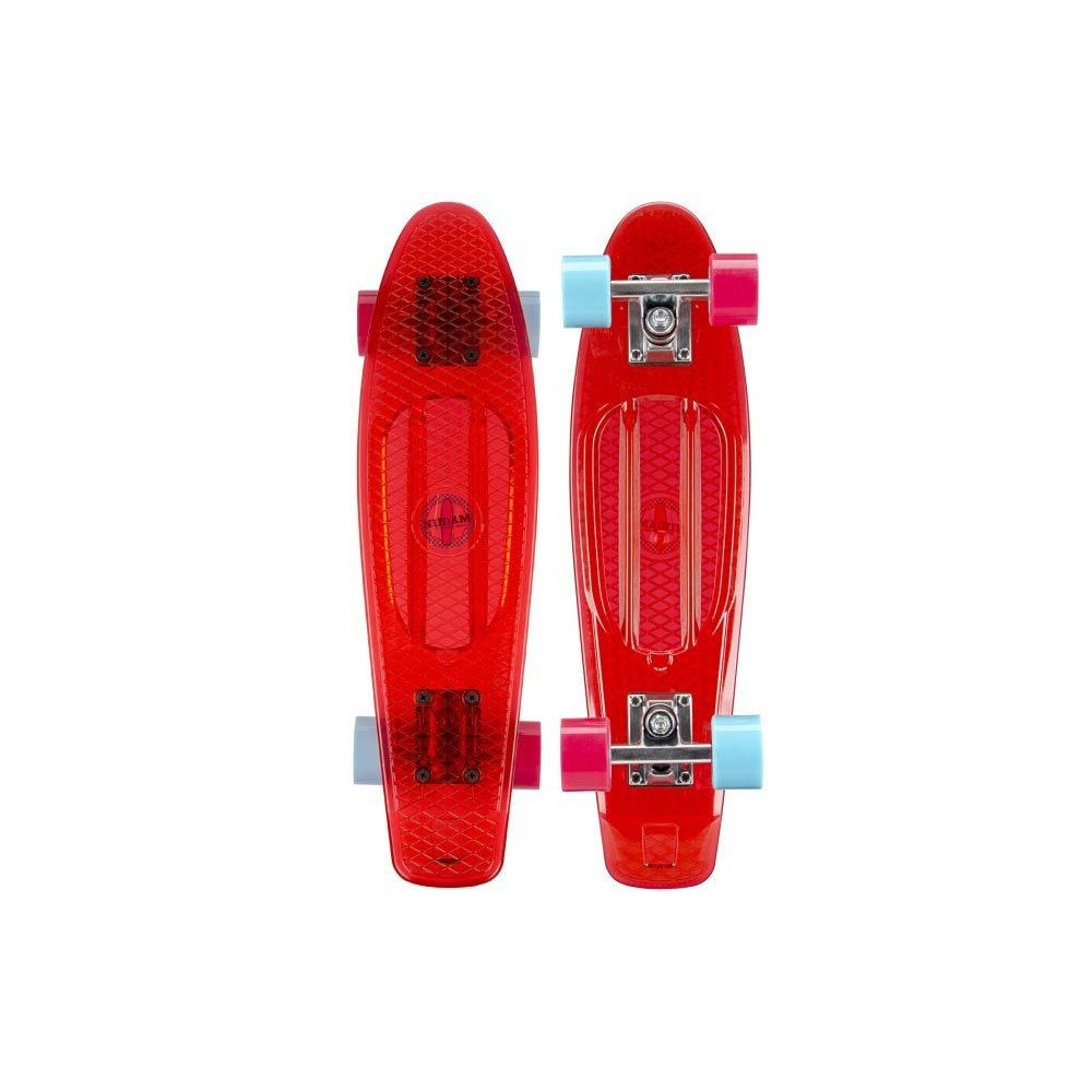 Penny Board, Axer, Plastic, Transparent, 57x15x10.5 cm, Rosu