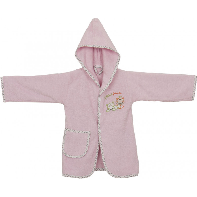 Halat de baie cu gluga 12-24L Roz Fillikid