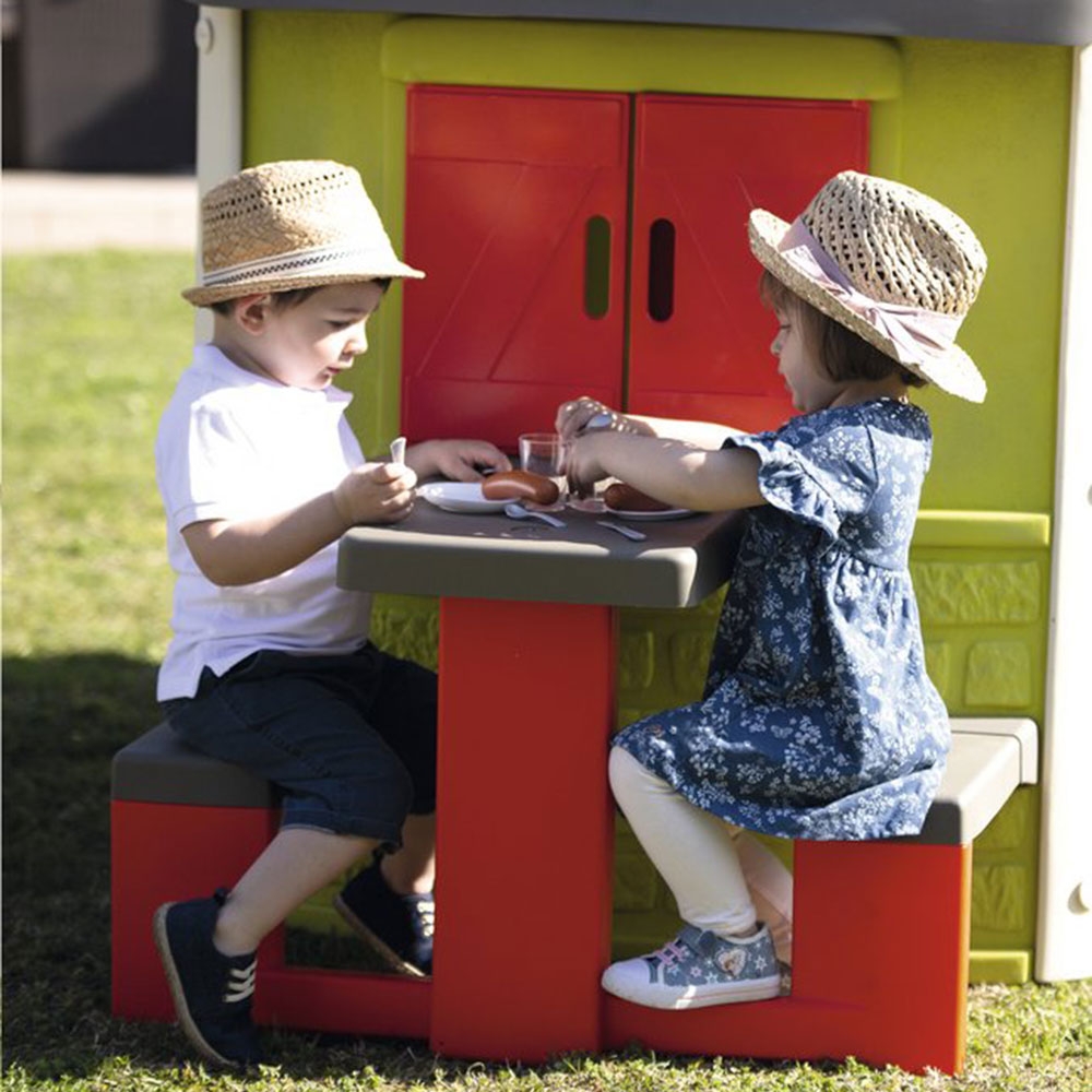 Masa de picnic cu doua banci Smoby pentru casuta Jura Lodge - imagine 5