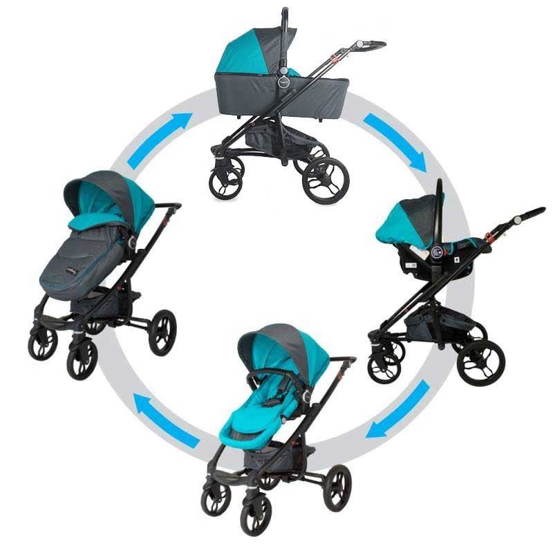 Carucior modular 3 in 1 DHS Arrow albastru - imagine 11
