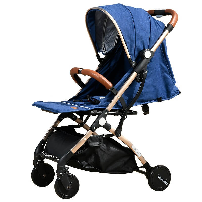 Carucior sport usor S-16 Crocodile Dark Blue 0- 36 luni 180 grade inclinare deplasabil ca troler in varianta pliata - imagine 4