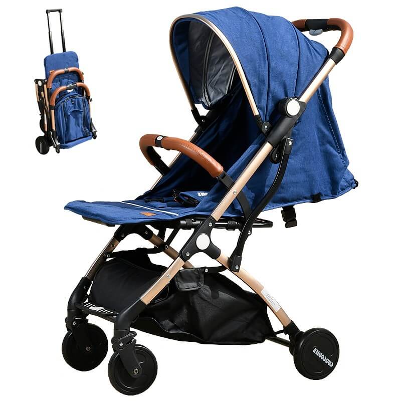 Carucior sport usor S-16 Crocodile Dark Blue 0- 36 luni 180 grade inclinare deplasabil ca troler in varianta pliata