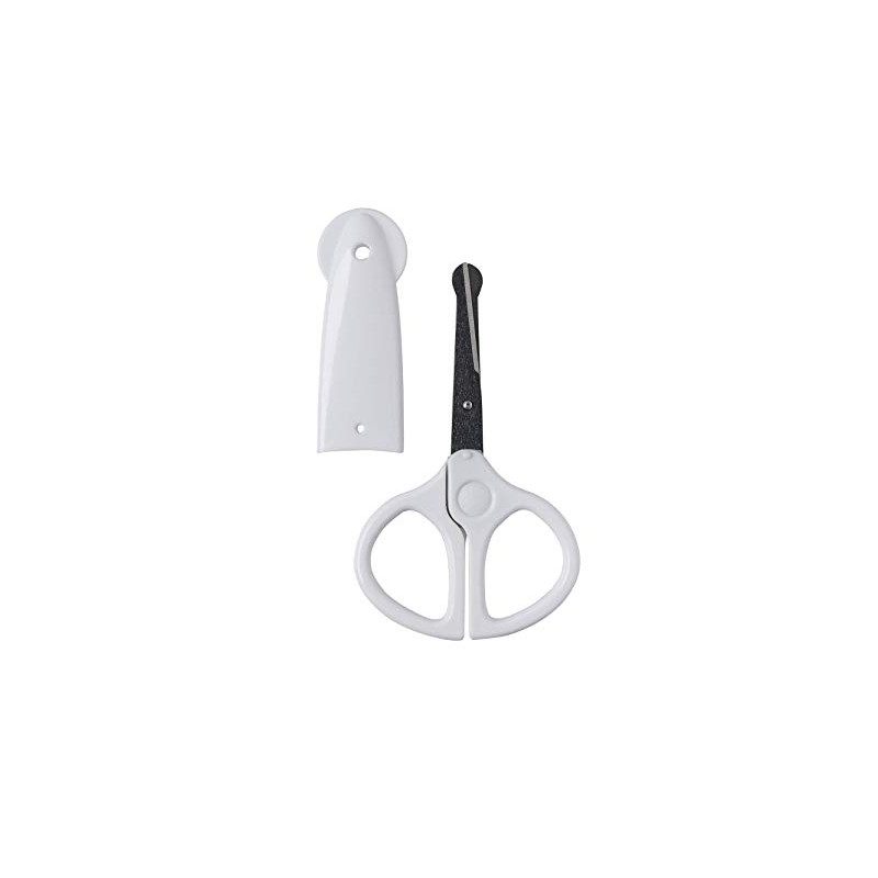 Forfecuta pentru bebelusi cu varf rotund ceramic white Rotho-babydesign