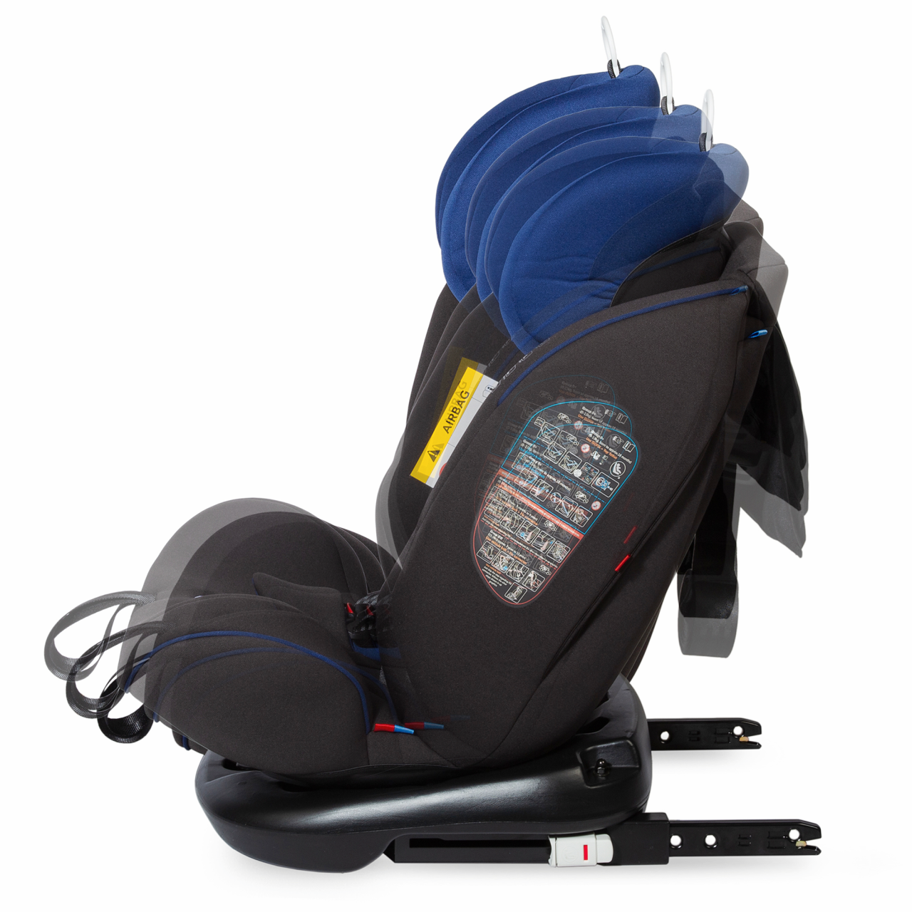 Scaun auto rotativ cu Isofix grupa 0-36 kg Nova Albastru - imagine 15