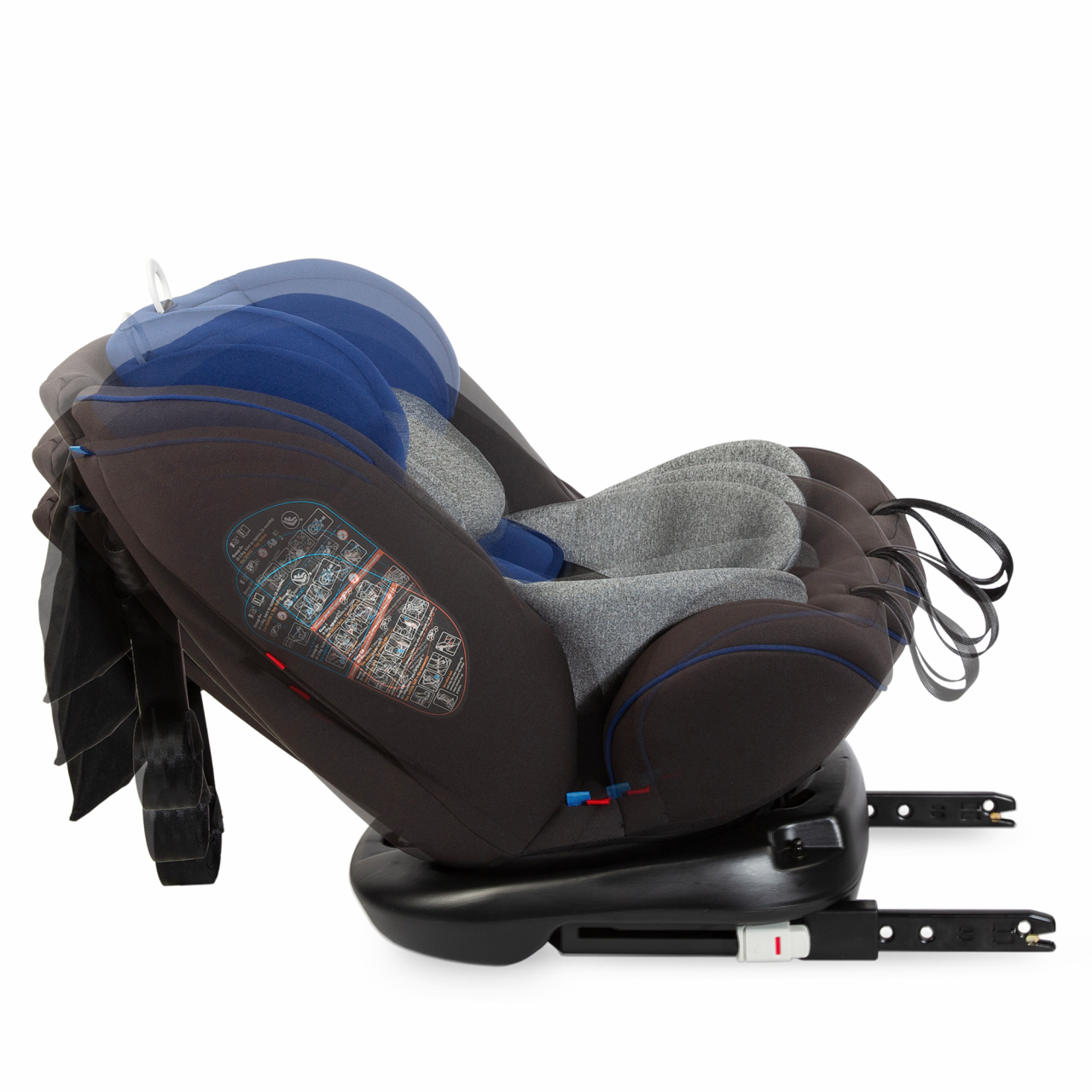 Scaun auto rotativ cu Isofix grupa 0-36 kg Nova Albastru - imagine 7