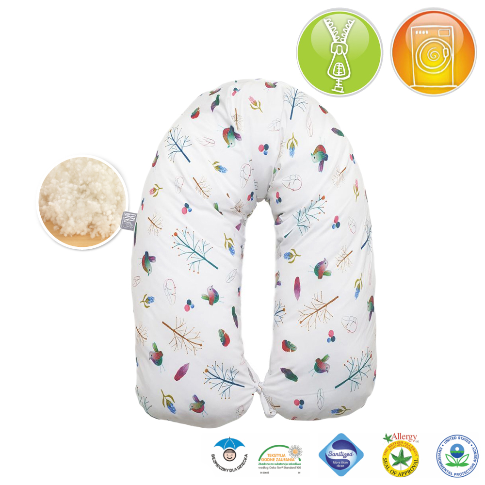 Perna Gravida 3 in 1 Husa Bumbac Model Pasari 165 cm Fiki Miki - imagine 2