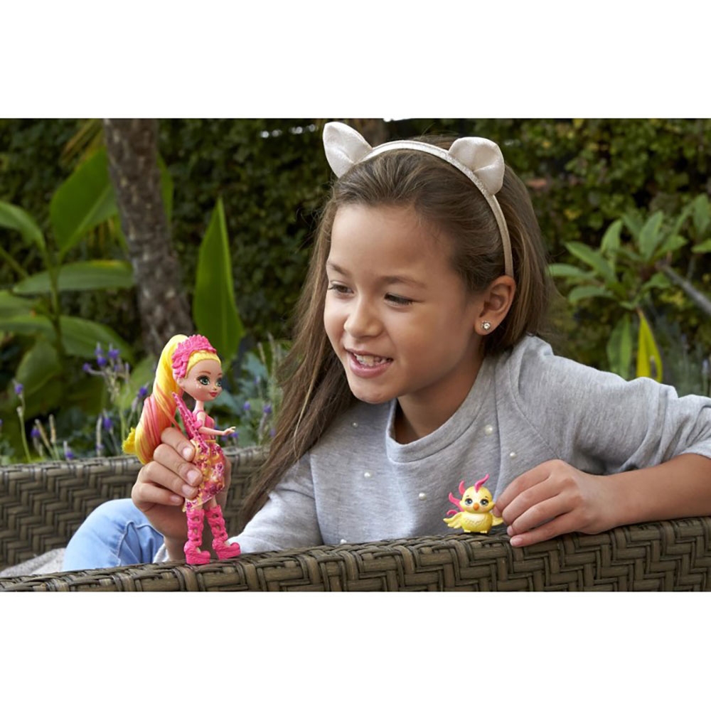 Papusa Enchantimals by Mattel Falon Phoenix cu figurina Sunrise - imagine 4